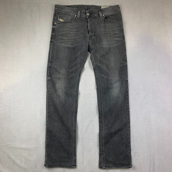 Diesel Mens Pants 32 Gray Jeans Darron Regular Slim Tapered Stretch Denim 32x32 - Picture 1 of 15
